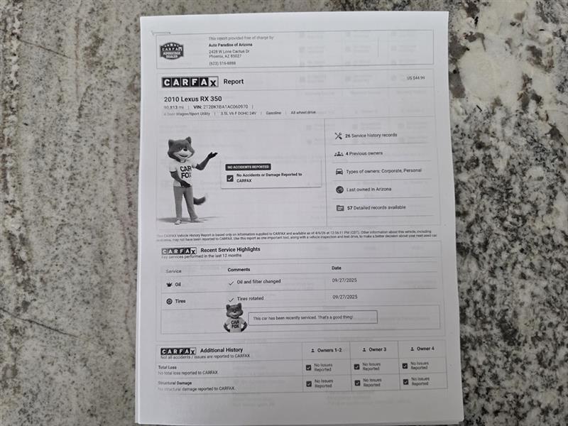 Lexus RX 350 AWD 2010