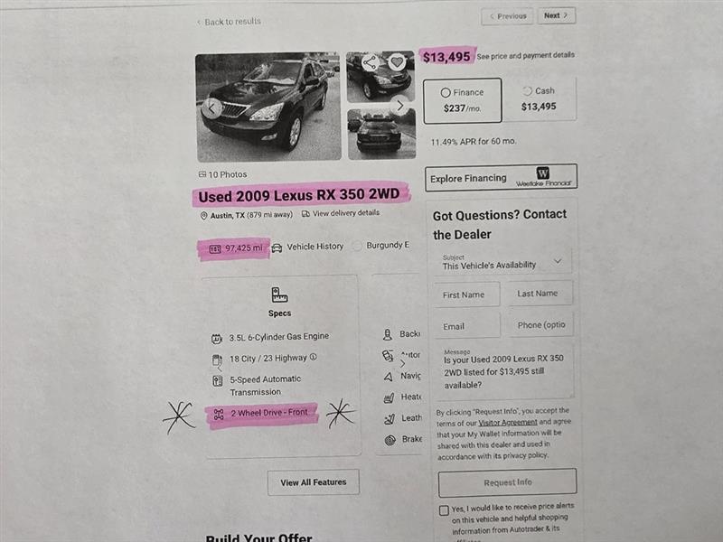 Lexus RX 350 AWD 2010