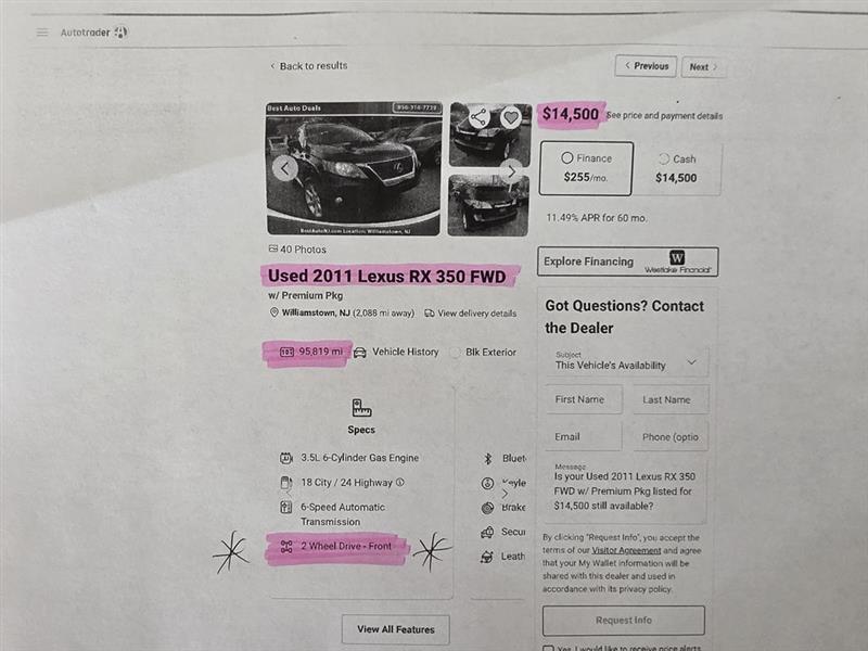 Lexus RX 350 AWD 2010