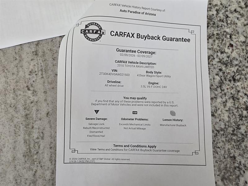 Toyota RAV4 Limited V6 4WD 2010