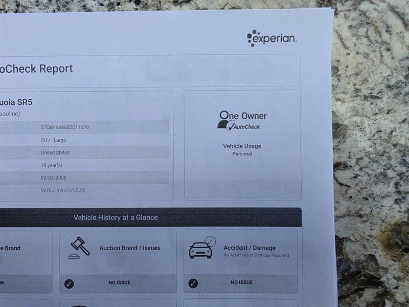 Toyota Sequoia SR5 5.7L 4WD 2008