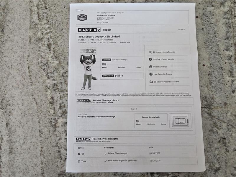 2013 Subaru Legacy 3.6R Limited - Photo 8