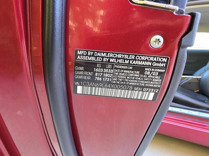 Chrysler Crossfire 2dr Cpe 2004