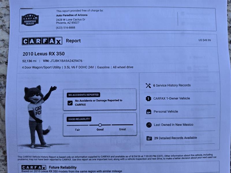 Lexus RX 350 AWD 2010