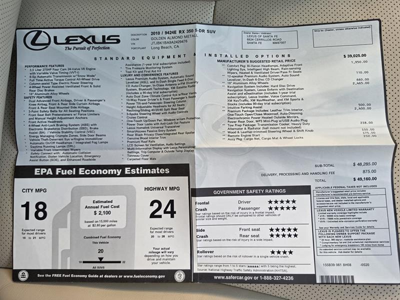 Lexus RX 350 AWD 2010
