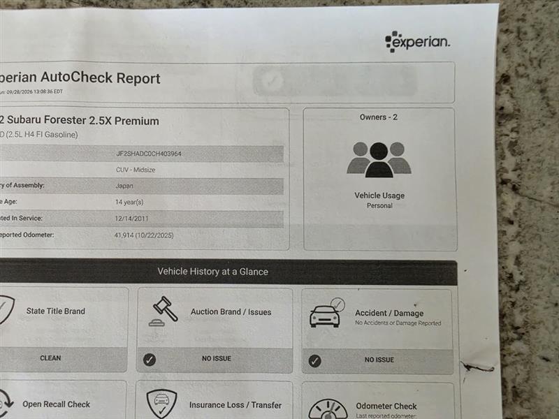 Subaru Forester 2.5X Premium 2012