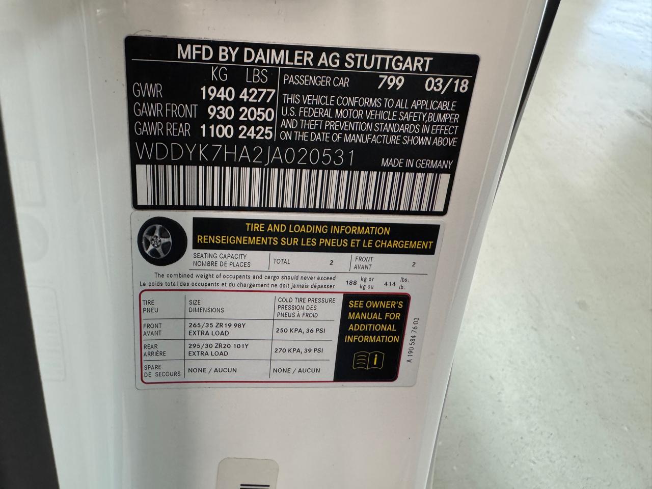 Mercedes-Benz AMG GT Convertible 2018