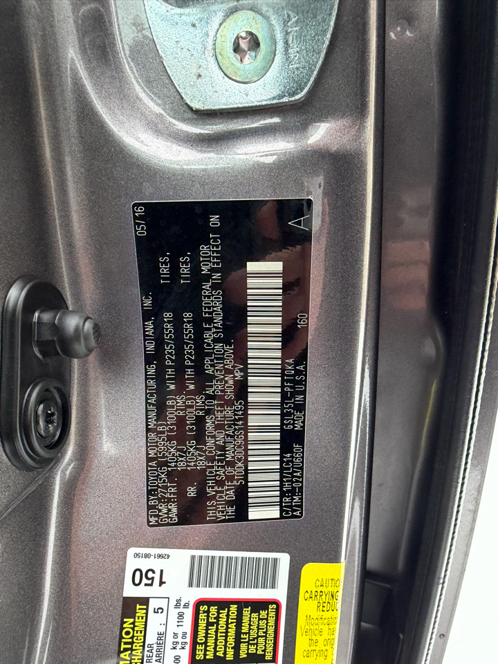 Toyota Sienna XLE Premium AWD 7-Passenger V6 2016