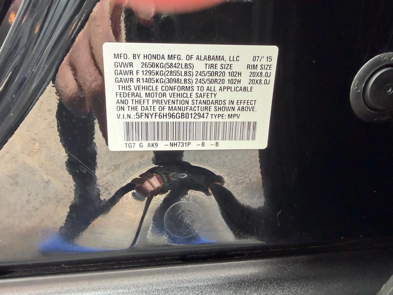 Honda Pilot Touring 4WD 2016