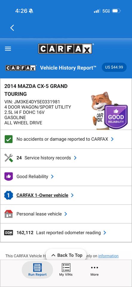 Mazda CX-5 Grand Touring AWD 2014