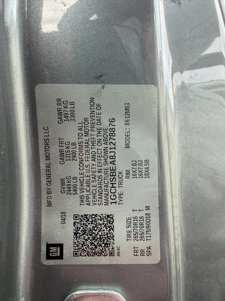 Chevrolet Colorado Work Truck Ext. Cab 2WD 2018