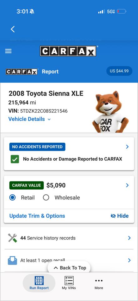 Toyota Sienna XLE Limited FWD 2008