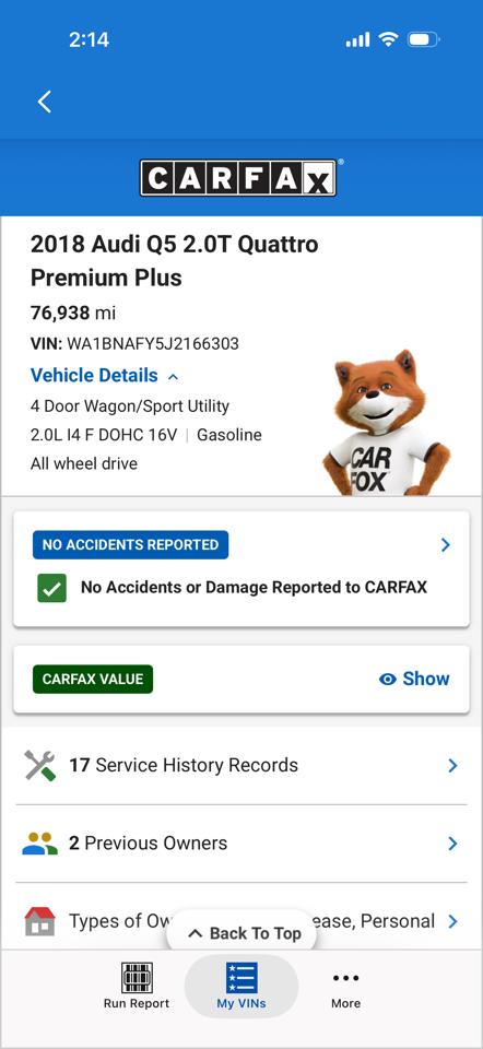 Audi Q5 2.0T Premium Plus quattro 2018