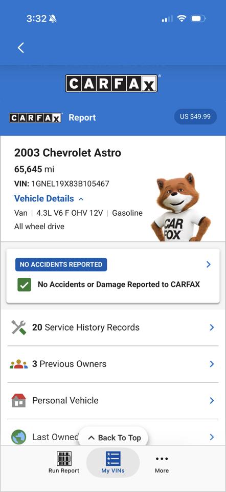 Chevrolet Astro AWD 2003