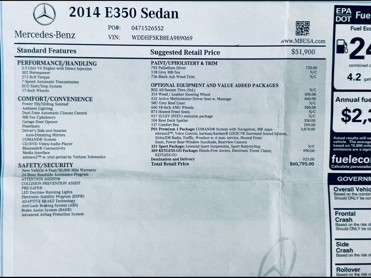 Mercedes-Benz E-Class 4dr Sdn E 350 Sport RWD 2014 Mercedes-Benz E-Class 4dr Sdn E 350 Sport RWD 2014