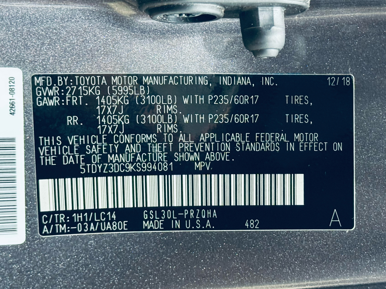 Toyota Sienna XLE Auto Access Seat FWD 7-Passenger (Natl) 2019 Toyota Sienna XLE Auto Access Seat FWD 7-Passenger (Natl) 2019