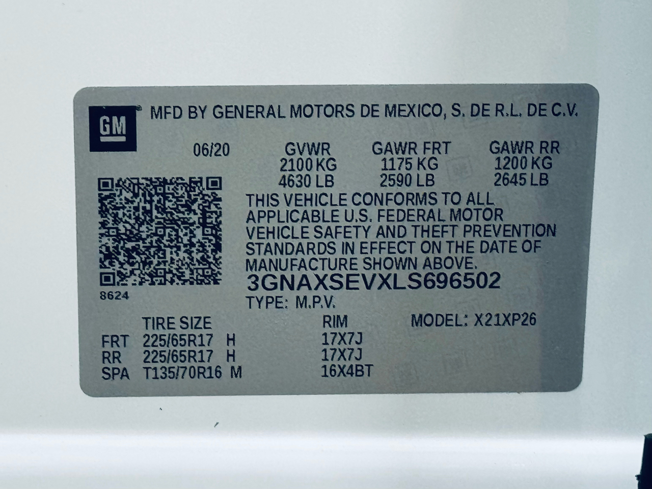 Chevrolet Equinox AWD 4dr LS w/1LS 2020 Chevrolet Equinox AWD 4dr LS w/1LS 2020