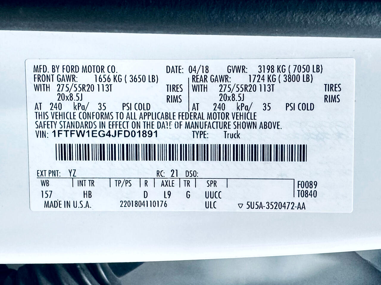 Ford F-150 Lariat 4WD SuperCrew 5.5' Box 2018