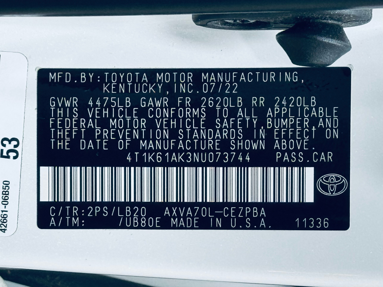 Toyota Camry XSE Auto (Natl) 2022