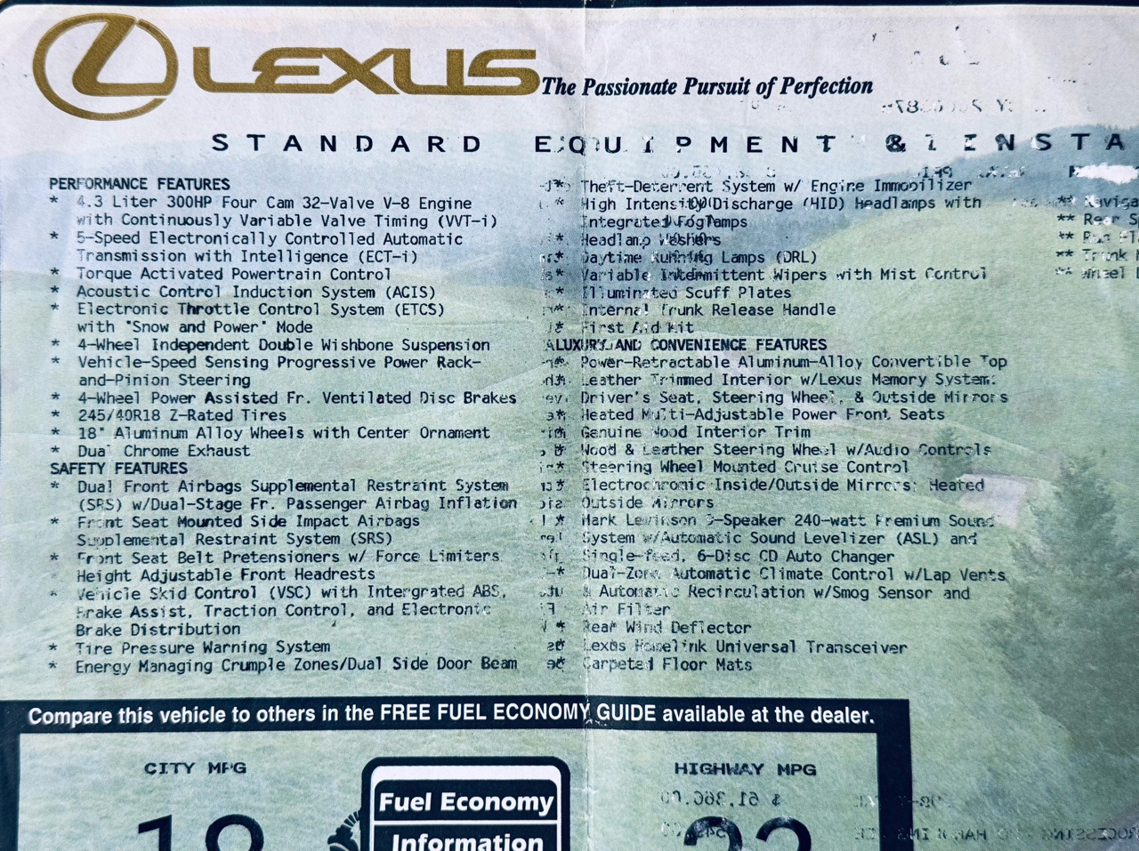 Lexus SC 430 2dr Convertible 2002