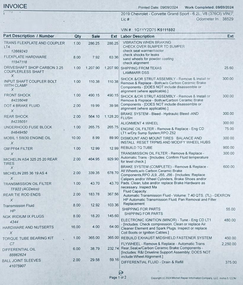 Chevrolet Corvette 2dr Grand Sport Cpe w/2LT 2019