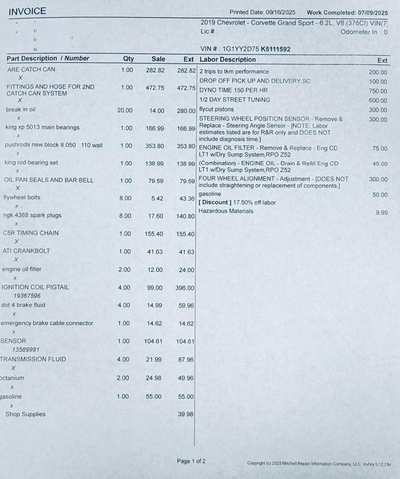 Chevrolet Corvette 2dr Grand Sport Cpe w/2LT 2019