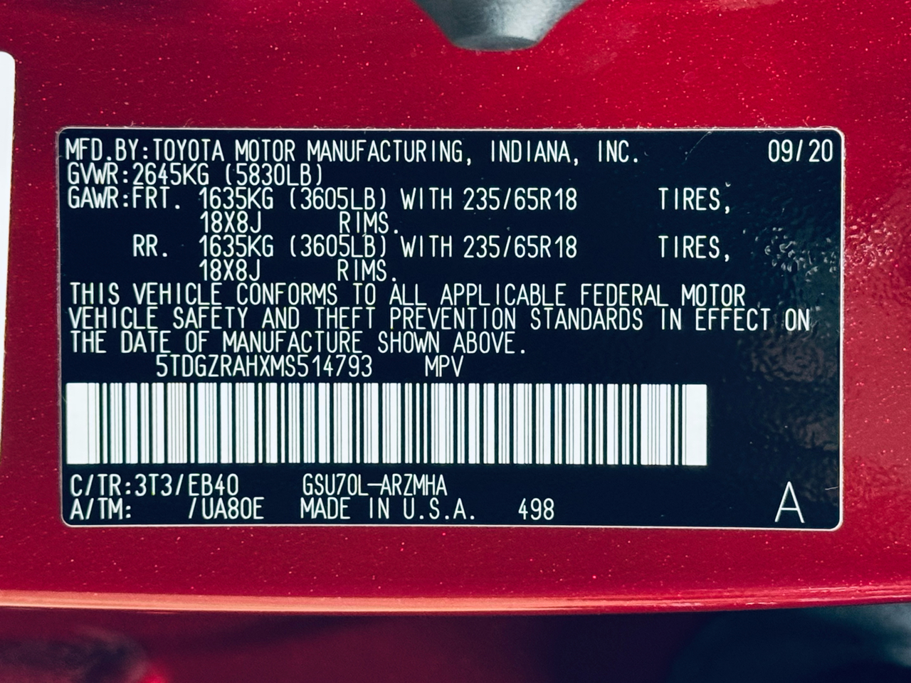 Toyota Highlander XLE FWD (Natl) 2021