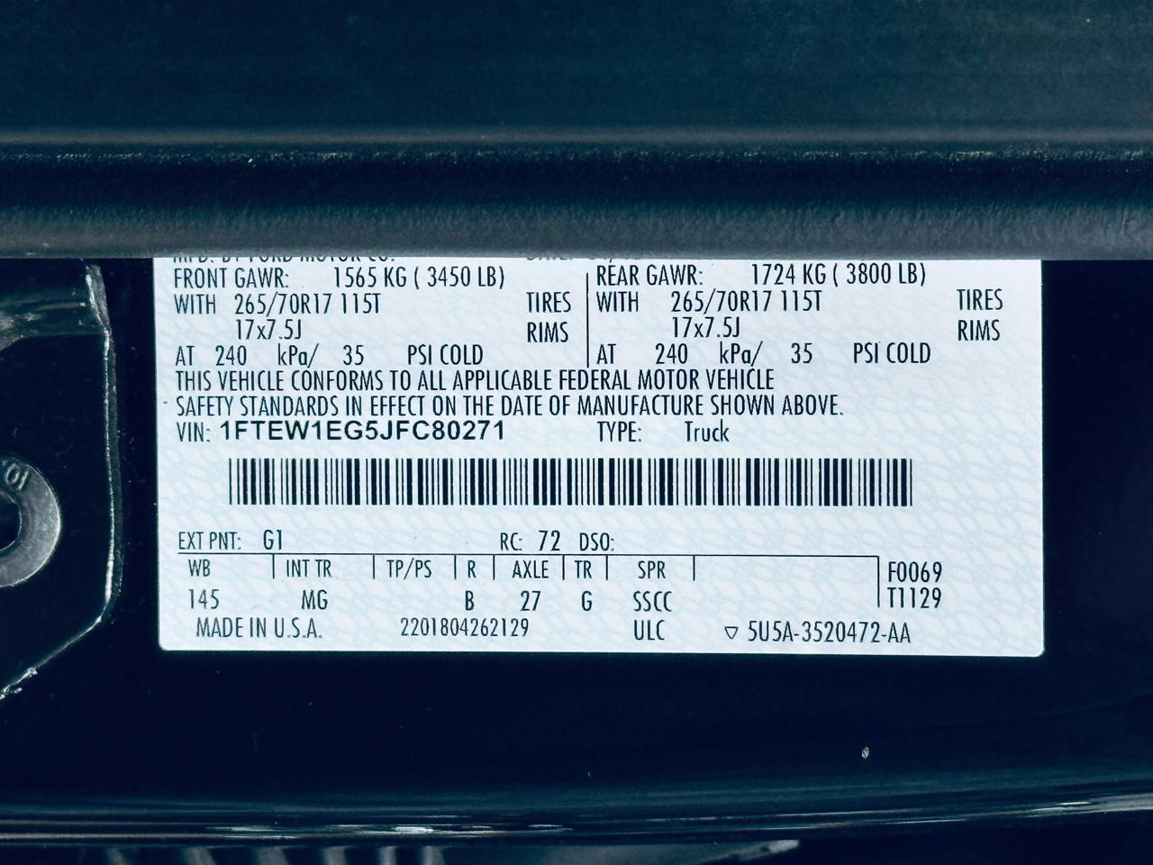 Ford F-150 XLT 4WD SuperCrew 5.5' Box 2018