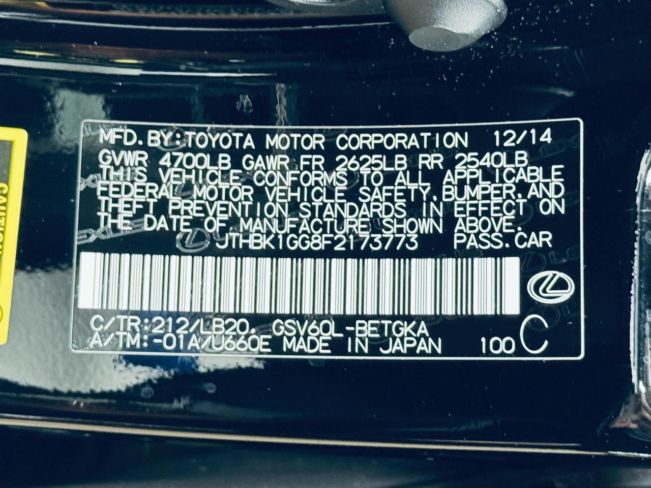 Lexus ES 350 4dr Sdn 2015