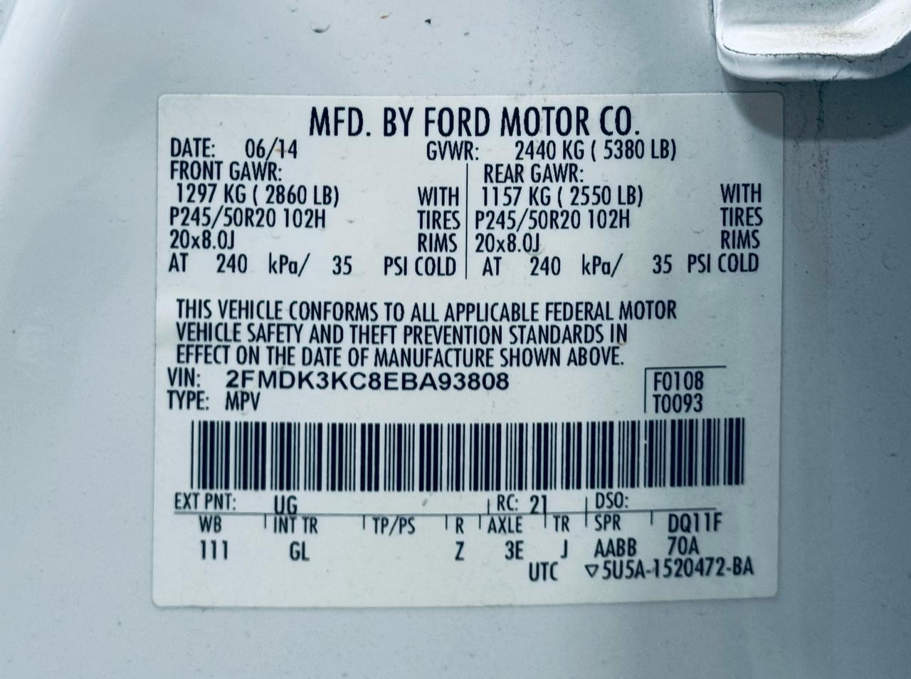 Ford Edge 4dr Limited FWD 2014