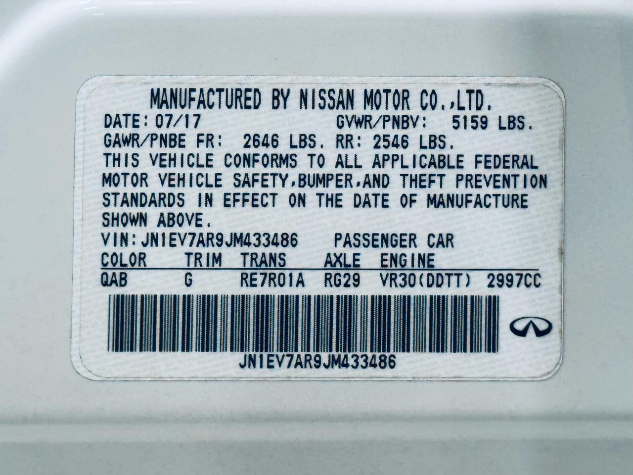 Infiniti Q50 3.0t LUXE AWD 2018