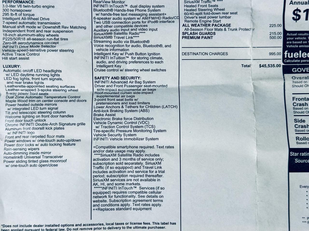 Infiniti Q50 3.0t LUXE AWD 2018