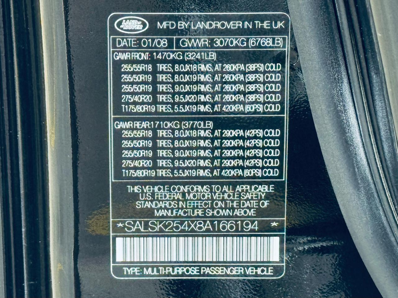 Land Rover Range Rover Sport 4WD 4dr HSE 2008