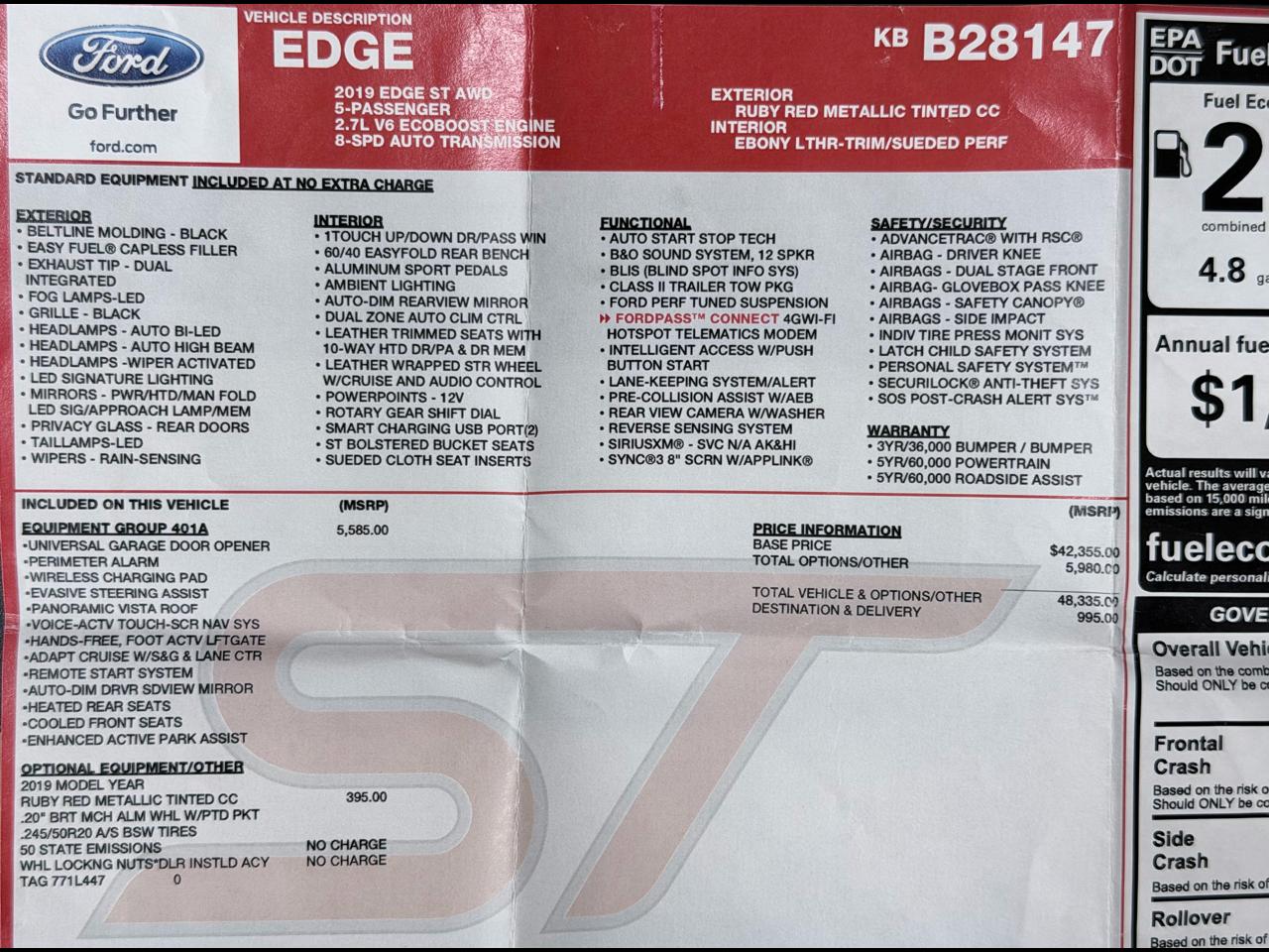 Ford Edge ST AWD 2019