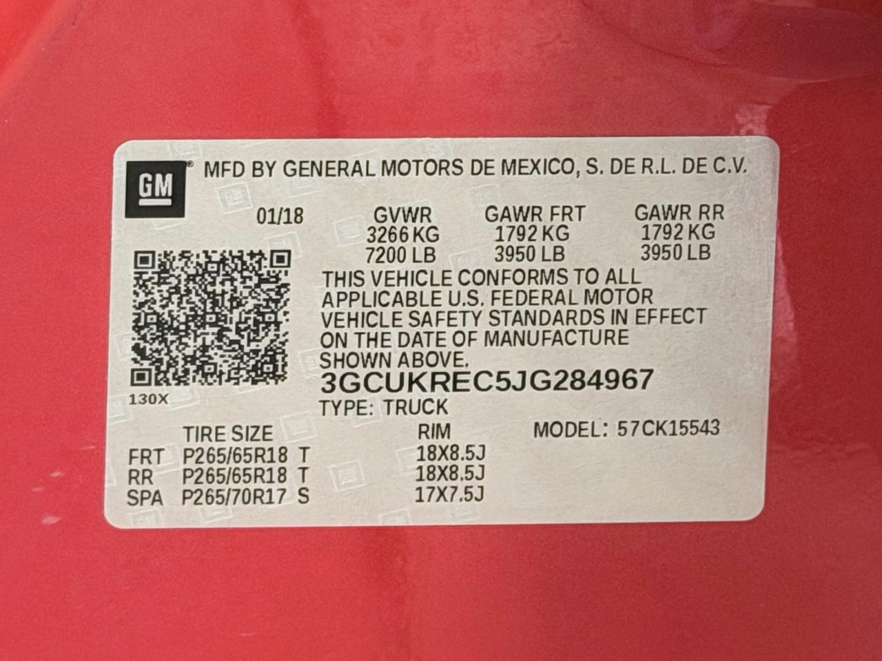 Chevrolet Silverado 1500 4WD Crew Cab 143.5" LT w/2LT 2018