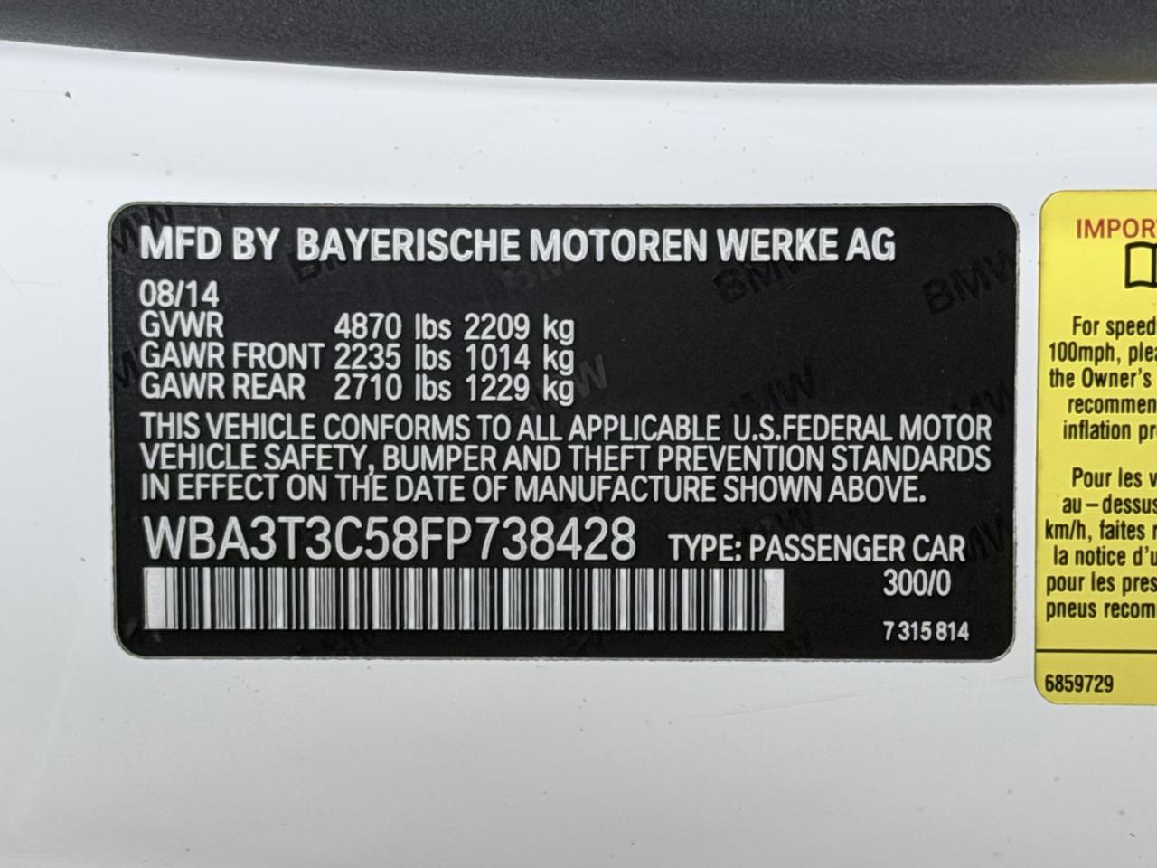 BMW 4 Series 2dr Conv 435i RWD 2015