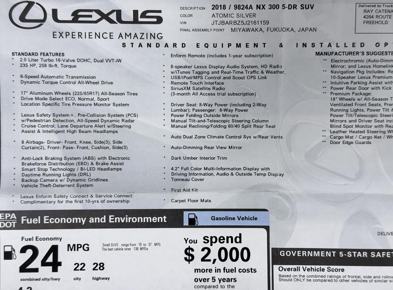 Lexus NX NX 300 AWD 2018