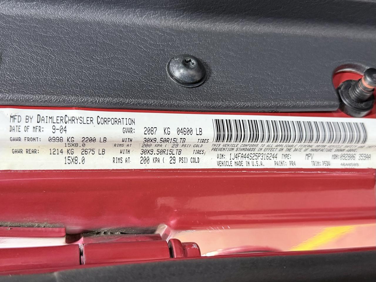 Jeep Wrangler 2dr Unlimited LWB 2005