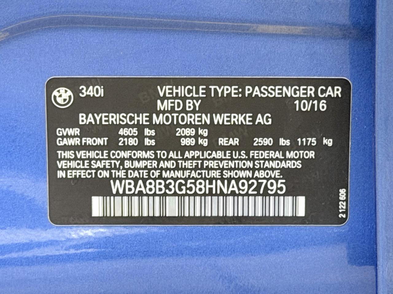 BMW 3 Series 340i Sedan 2017