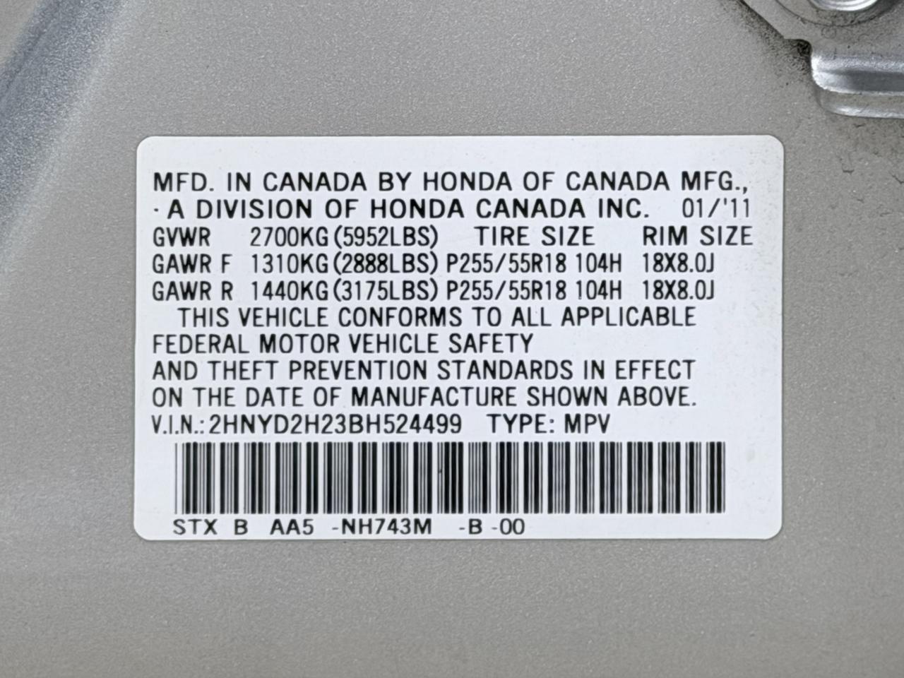 Acura MDX AWD 4dr 2011
