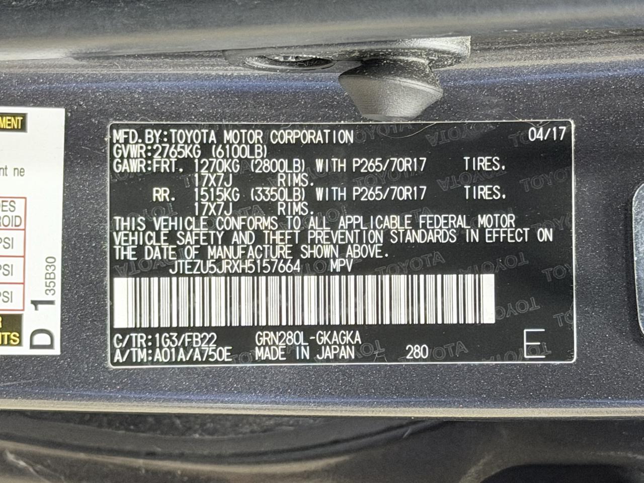Toyota 4Runner SR5 Premium 2WD (Natl) 2017