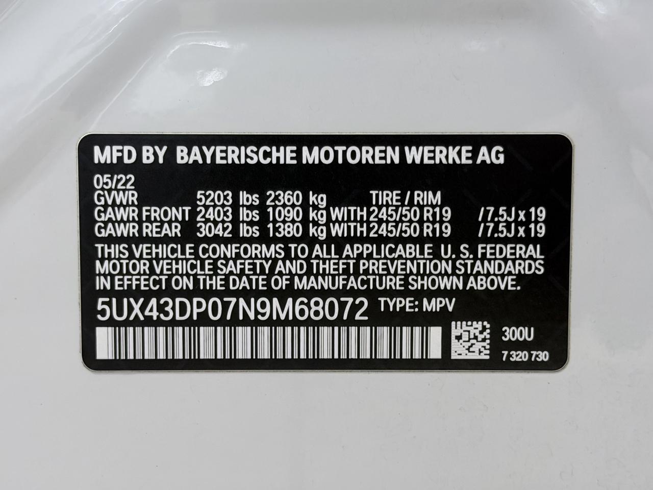 BMW X3 sDrive30i Sports Activity Vehicle 2022