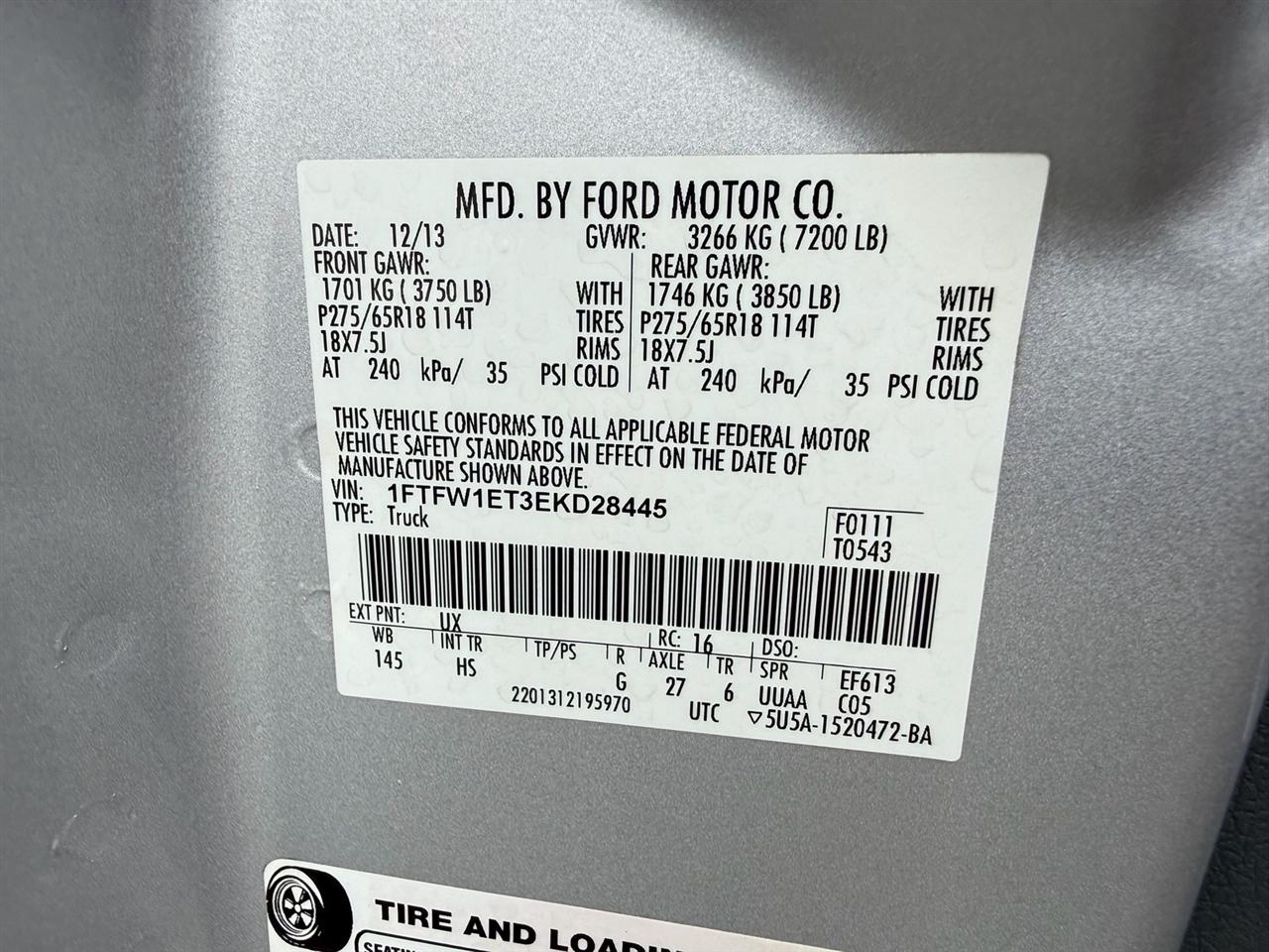 Ford F-150 4WD SuperCrew 145" Lariat 2014