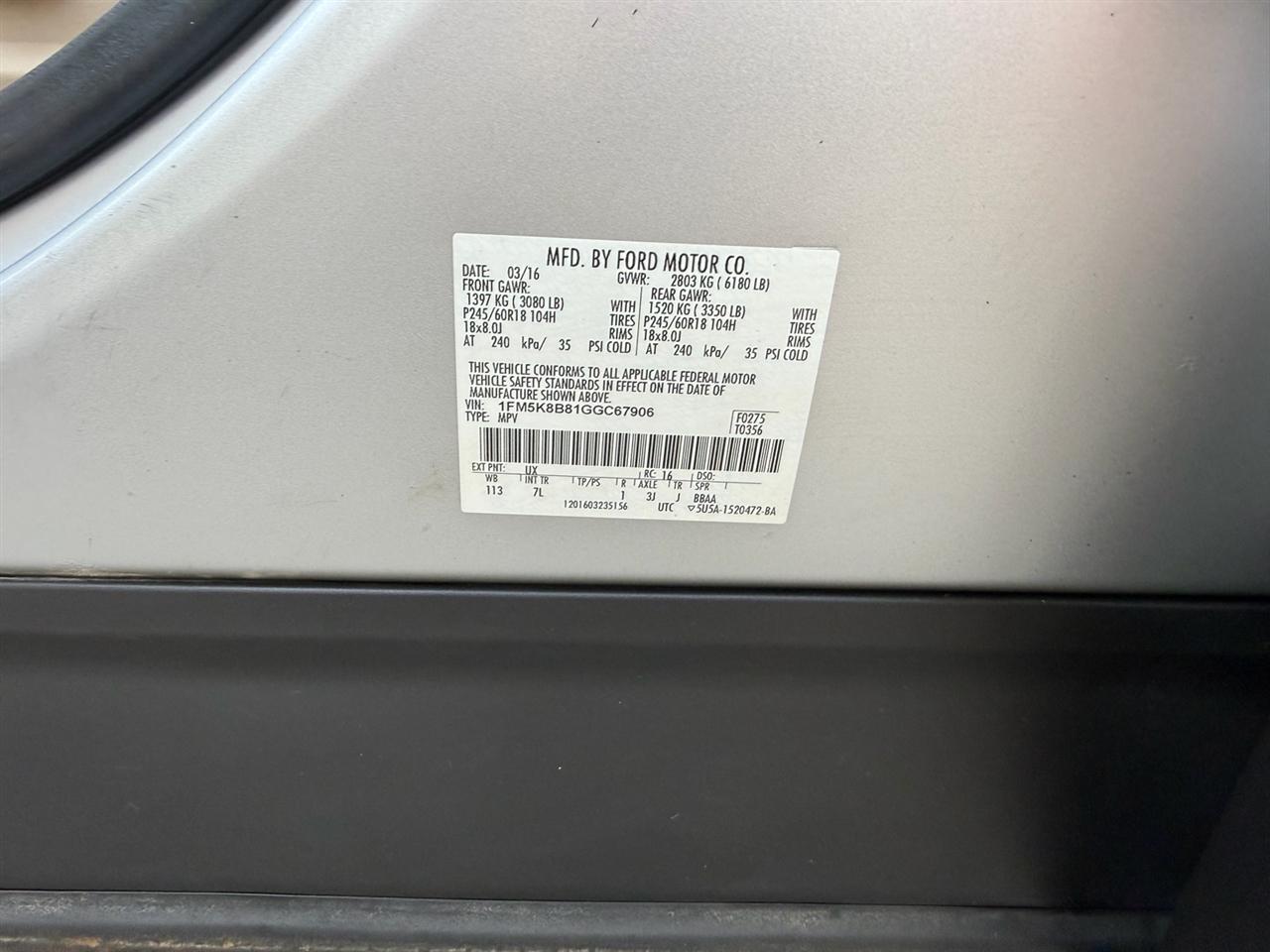 Ford Explorer 4WD 4dr Base 2016
