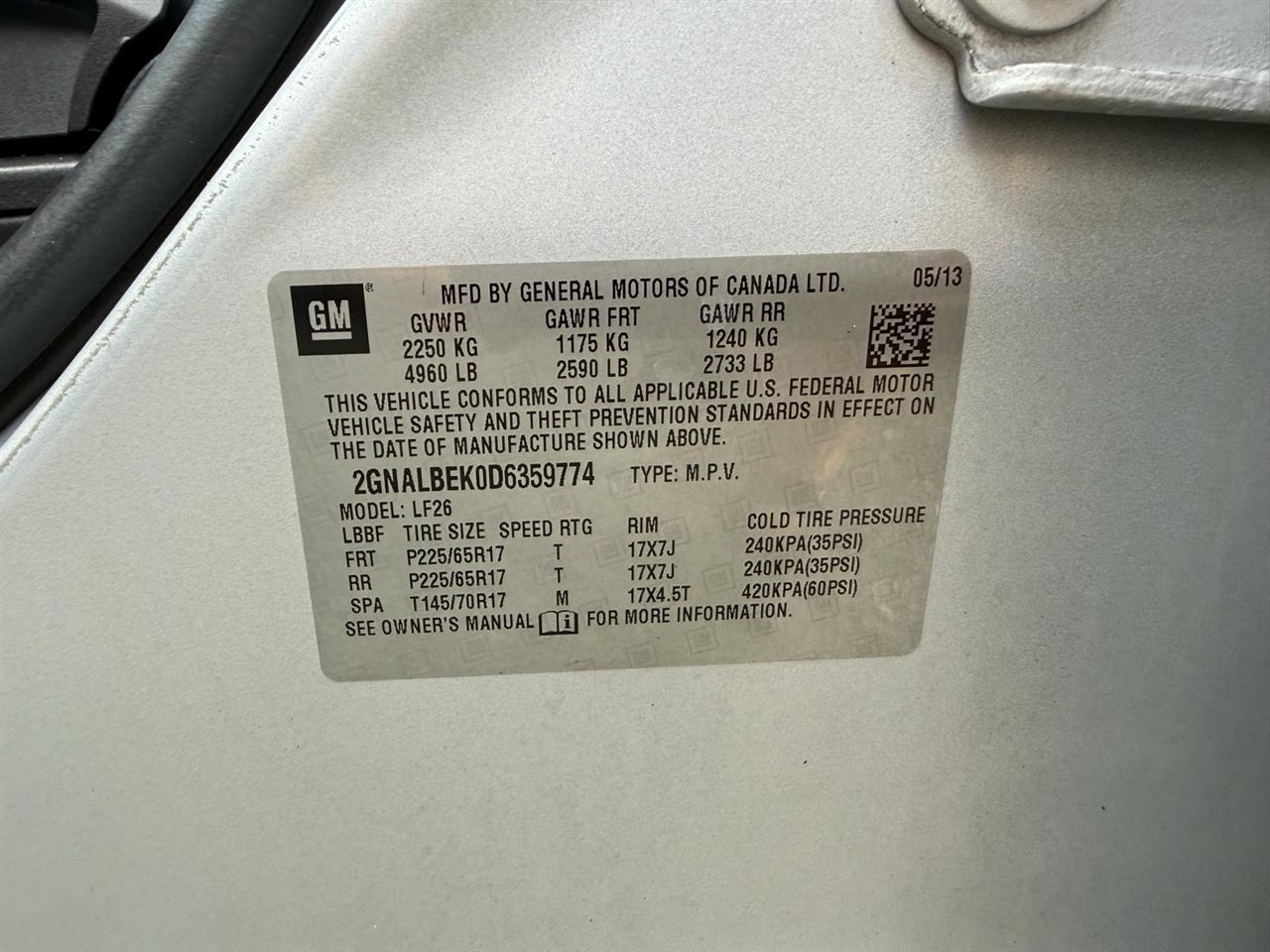 Chevrolet Equinox FWD 4dr LS 2013