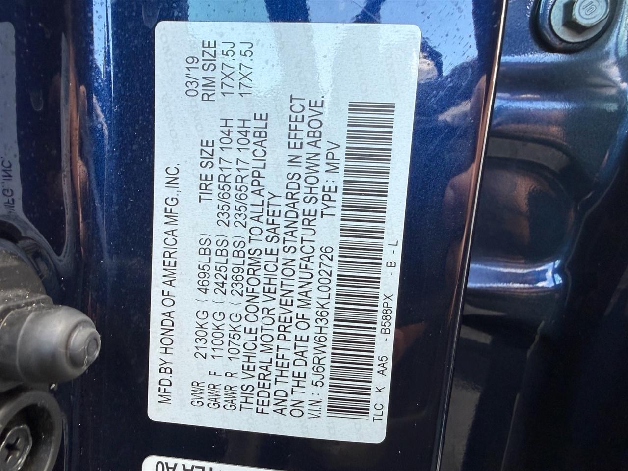 Honda CR-V LX AWD 2019