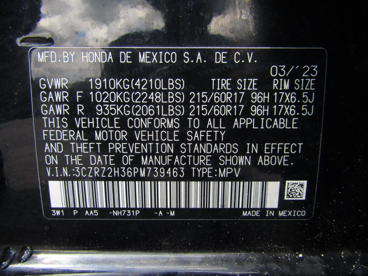 Honda HR-V LX AWD 2023