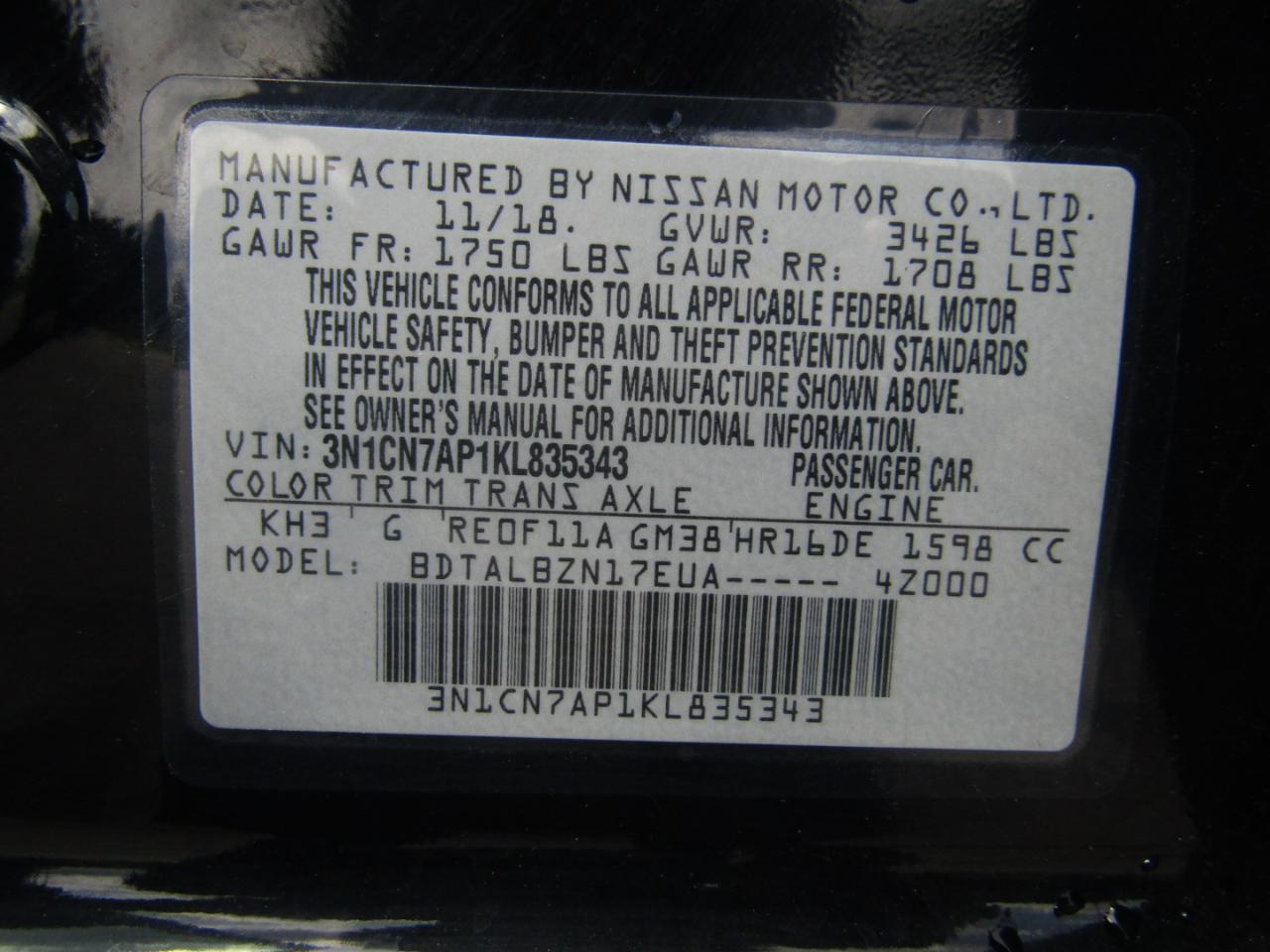 Nissan Versa S 2019