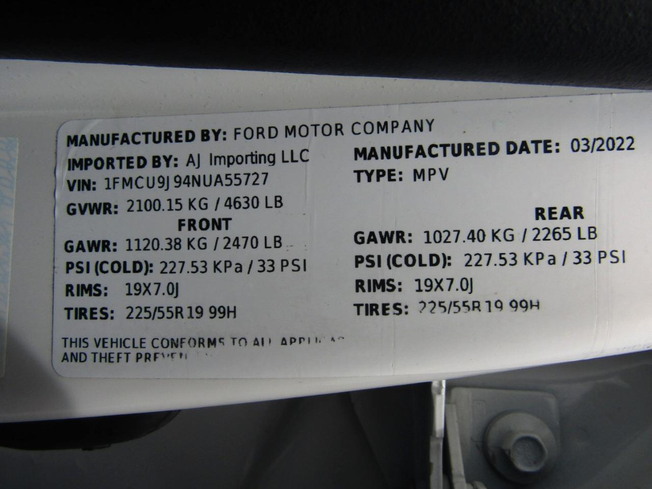Ford Escape Titanium 4WD 2022