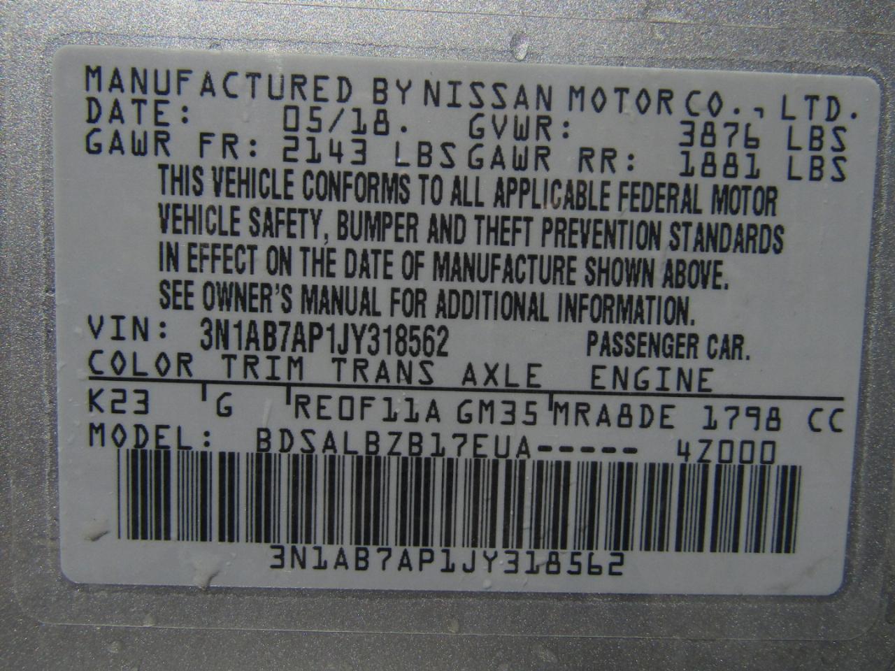 Nissan Sentra SV 2018